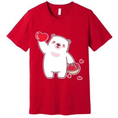 Polar Bear Cute Valentines Day Love Premium T-Shirt