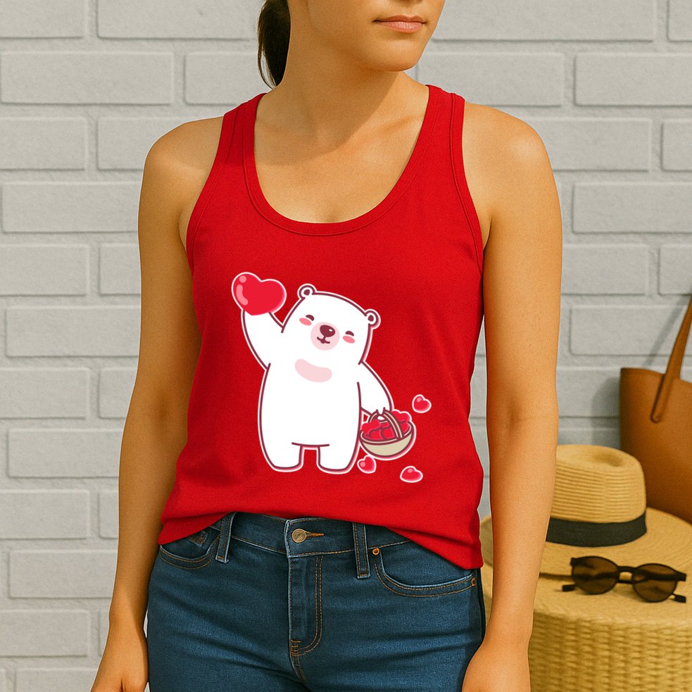 Polar Bear Cute Valentines Day Love Womens Tank Top