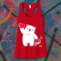 Polar Bear Cute Valentines Day Love Womens Tank Top