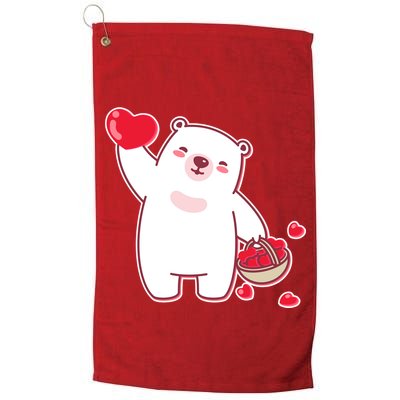 Polar Bear Cute Valentines Day Love Golf Towel