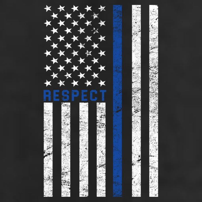 Police American Flag Respect The Blue 7 Panel Mesh Trucker Snapback Hat