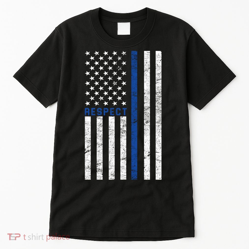 Police American Flag Respect The Blue Tall T-Shirt