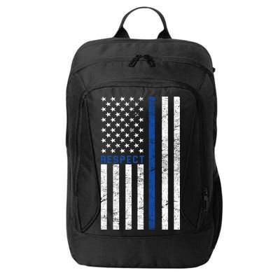 Police American Flag Respect The Blue City Backpack