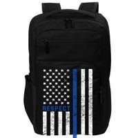 Police American Flag Respect The Blue Impact Tech Backpack