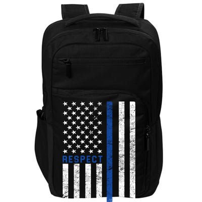 Police American Flag Respect The Blue Impact Tech Backpack