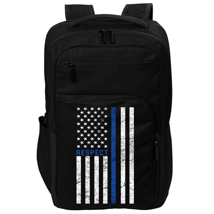 Police American Flag Respect The Blue Impact Tech Backpack