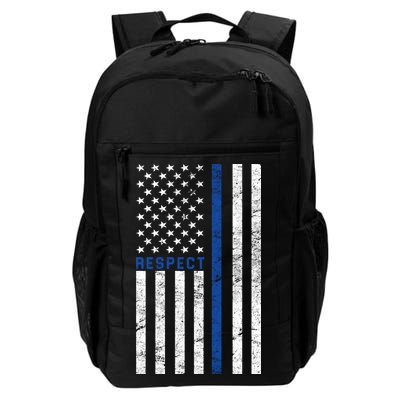 Police American Flag Respect The Blue Daily Commute Backpack