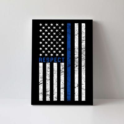 Police American Flag Respect The Blue Canvas