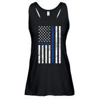 Police American Flag Respect The Blue Ladies Essential Flowy Tank