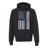 Police American Flag Respect The Blue Premium Hoodie