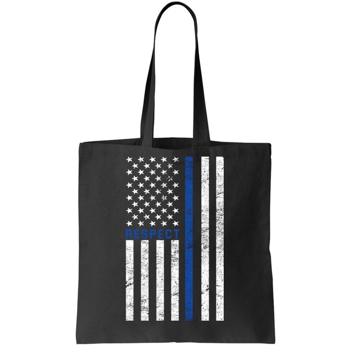 Police American Flag Respect The Blue Tote Bag