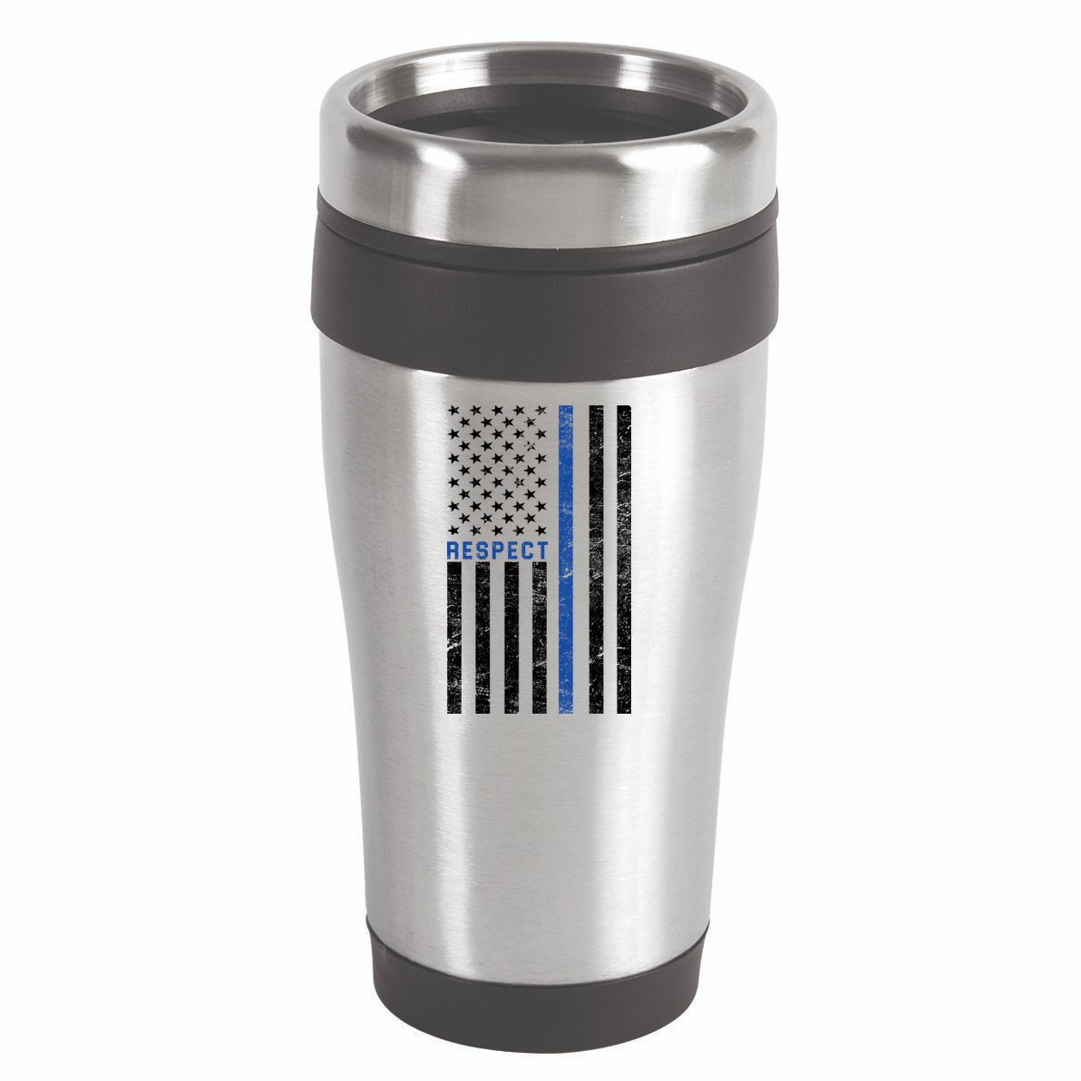 Police American Flag Respect The Blue 16oz Travel Tumbler