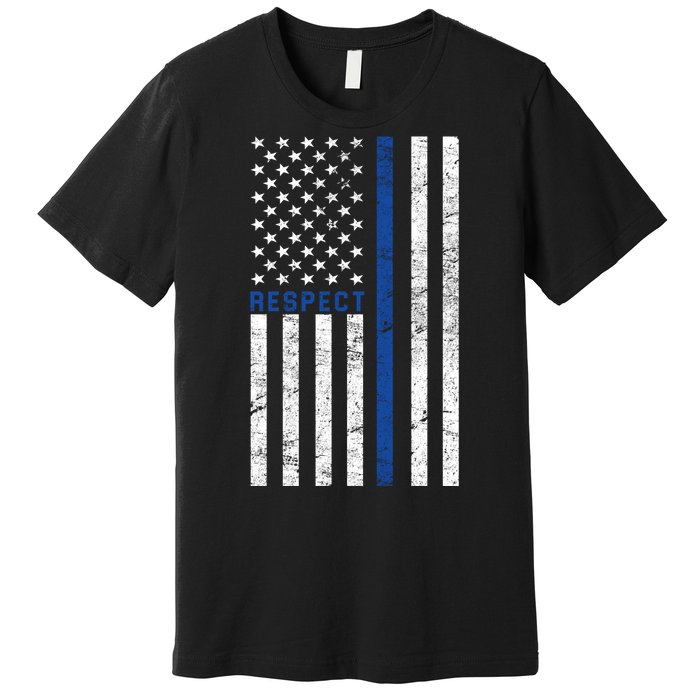 Police American Flag Respect The Blue Premium T-Shirt