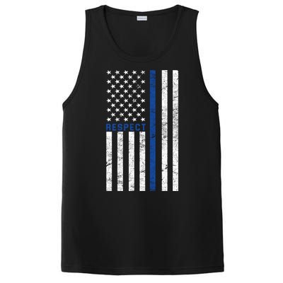 Police American Flag Respect The Blue PosiCharge Competitor Tank