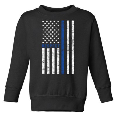 Police American Flag Respect The Blue Toddler Sweatshirt