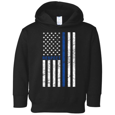 Police American Flag Respect The Blue Toddler Hoodie