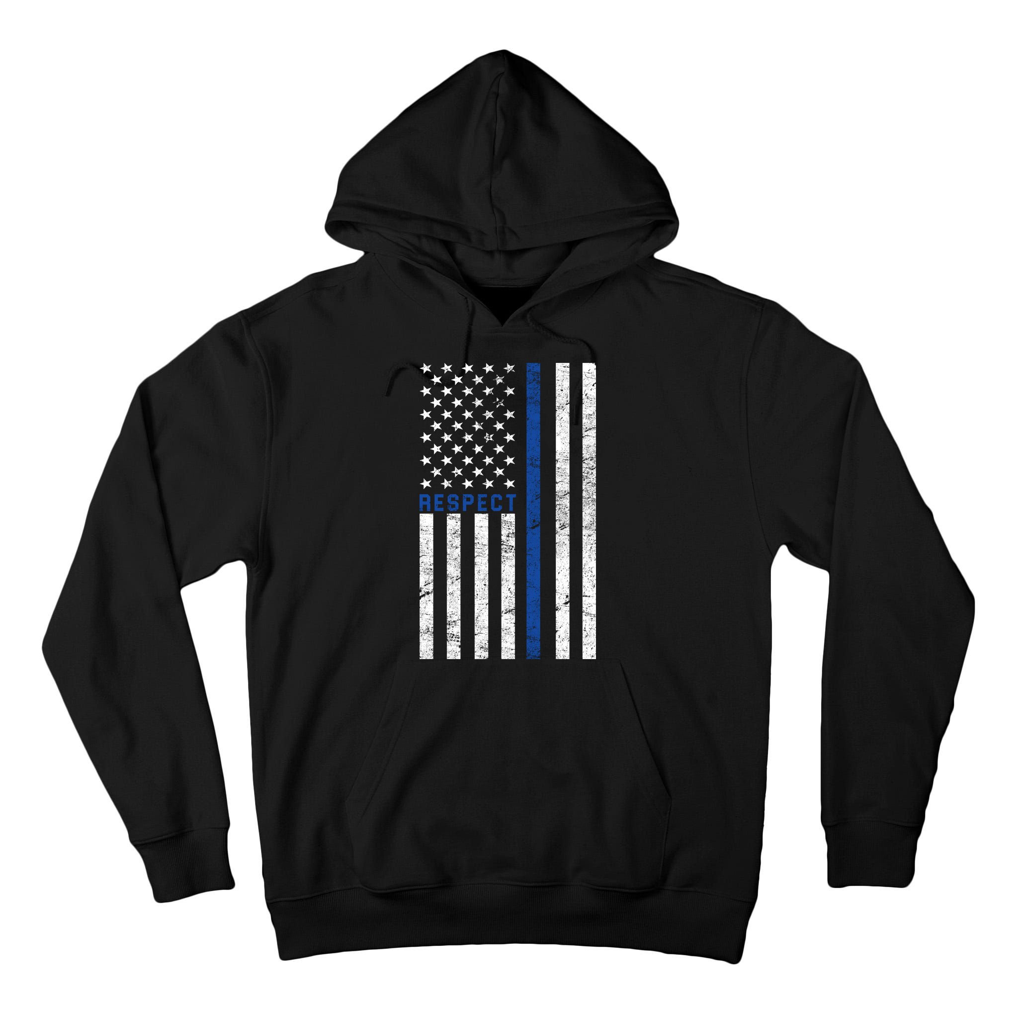 Police American Flag Respect The Blue Tall Hoodie