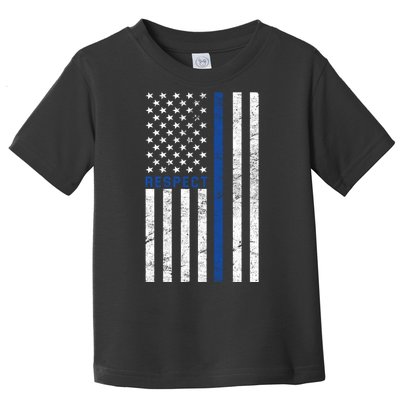 Police American Flag Respect The Blue Toddler T-Shirt