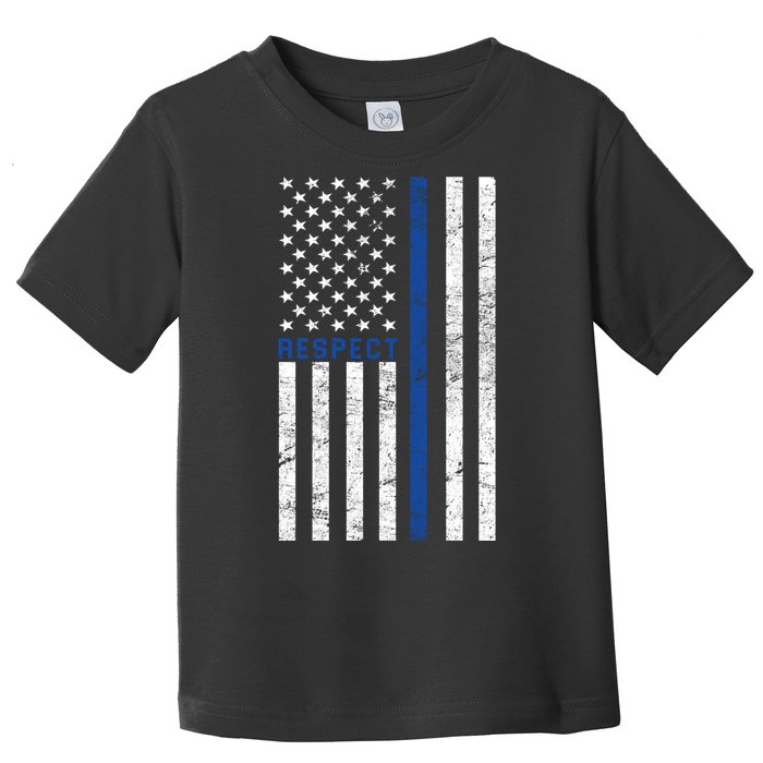 Police American Flag Respect The Blue Toddler T-Shirt