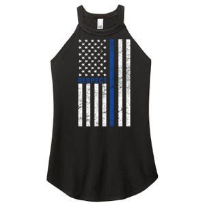 Police American Flag Respect The Blue Women's Perfect Tri Rocker Tank