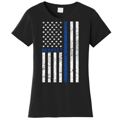 Police American Flag Respect The Blue Women's T-Shirt