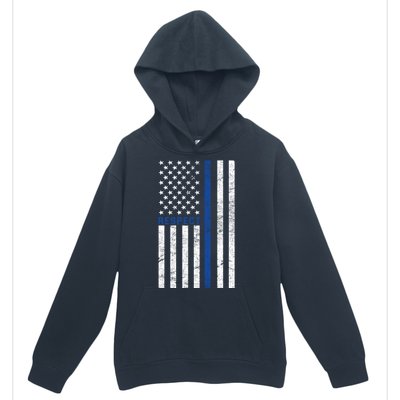 Police American Flag Respect The Blue Urban Pullover Hoodie