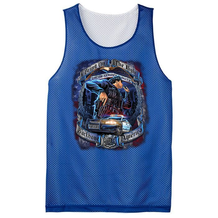 Police Backbone of America Mesh Reversible Basketball Jersey Tank