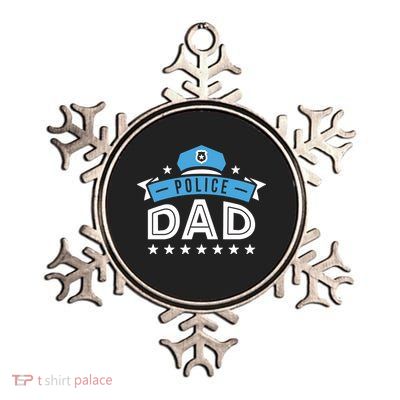 Police Dad Metallic Star Ornament