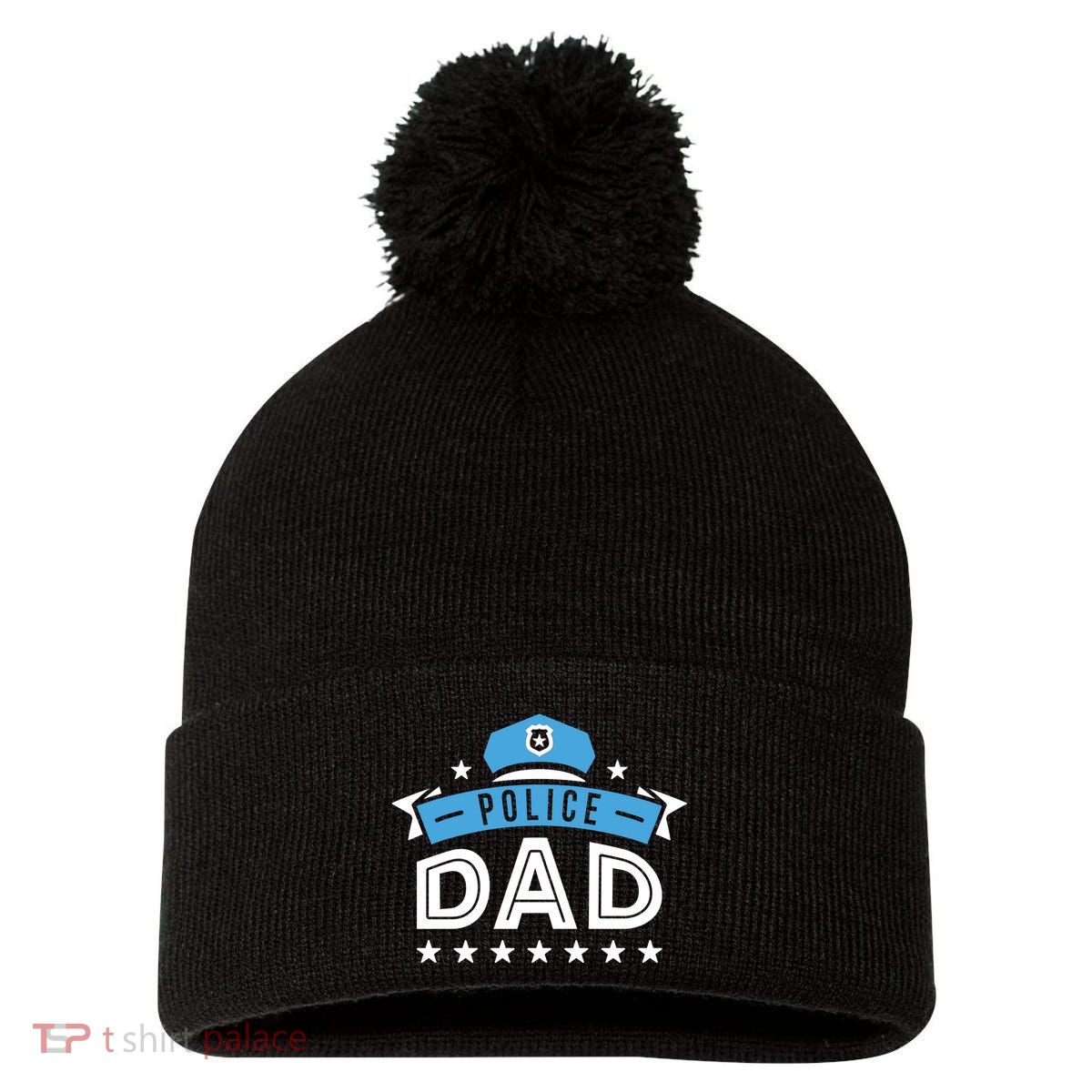 Police Dad Pom Pom 12in Knit Beanie
