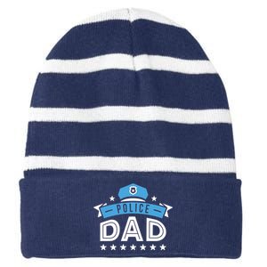 Police Dad Striped Beanie with Solid Band