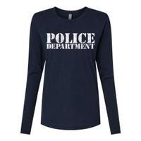 Police Department Logo Womens Cotton Relaxed Long Sleeve T-Shirt