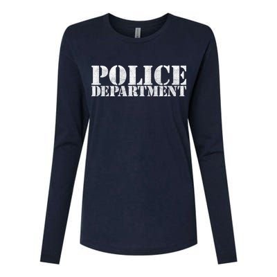 Police Department Logo Womens Cotton Relaxed Long Sleeve T-Shirt