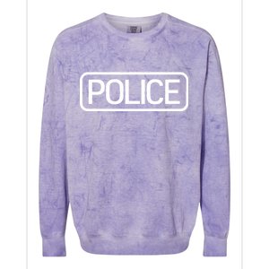 Police Distressed Logo Colorblast Crewneck Sweatshirt