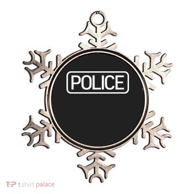 Police Distressed Logo Metallic Star Ornament