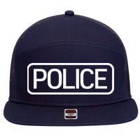 Police Distressed Logo 7 Panel Mesh Trucker Snapback Hat