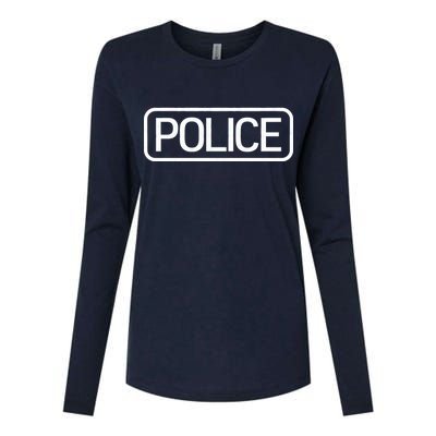 Police Distressed Logo Womens Cotton Relaxed Long Sleeve T-Shirt