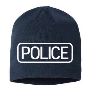 Police Distressed Logo Sustainable Beanie