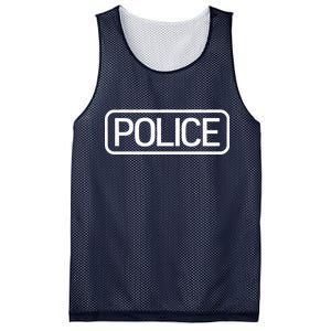 Police Distressed Logo Mesh Reversible Basketball Jersey Tank