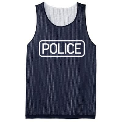 Police Distressed Logo Mesh Reversible Basketball Jersey Tank