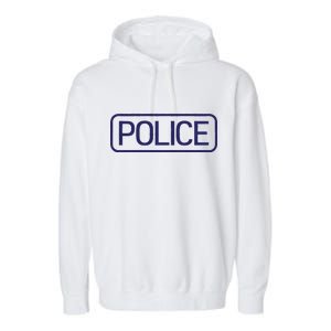 Police Distressed Logo Garment-Dyed Fleece Hoodie