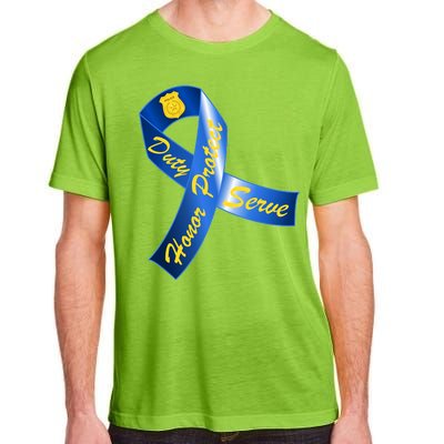 Police Duty Honor Protect Serve Ribbon Adult ChromaSoft Performance T-Shirt