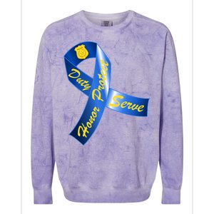 Police Duty Honor Protect Serve Ribbon Colorblast Crewneck Sweatshirt