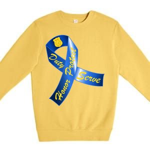 Police Duty Honor Protect Serve Ribbon Premium Crewneck Sweatshirt