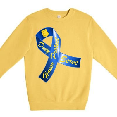 Police Duty Honor Protect Serve Ribbon Premium Crewneck Sweatshirt