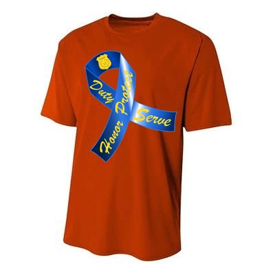 Police Duty Honor Protect Serve Ribbon Performance Sprint T-Shirt