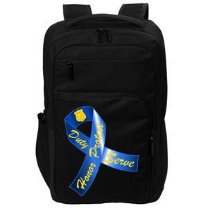 Police Duty Honor Protect Serve Ribbon Impact Tech Backpack