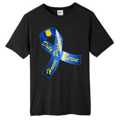 Police Duty Honor Protect Serve Ribbon Tall Fusion ChromaSoft Performance T-Shirt