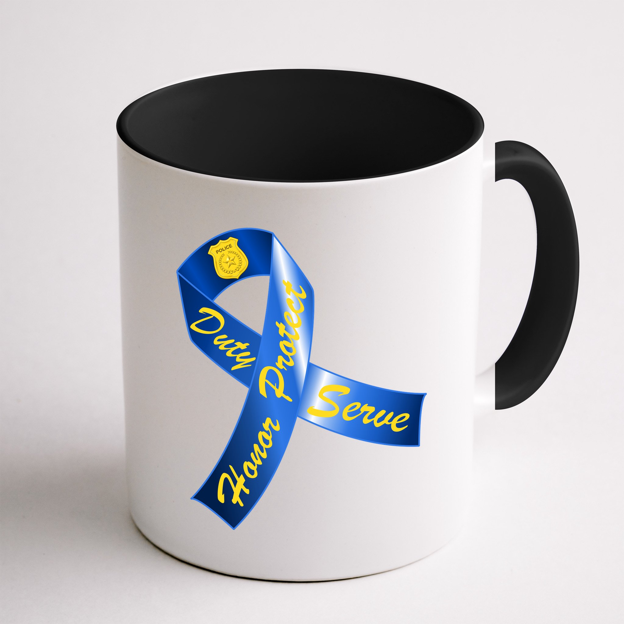Police Duty Honor Protect Serve Ribbon Mug