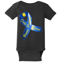 Police Duty Honor Protect Serve Ribbon Baby Bodysuit