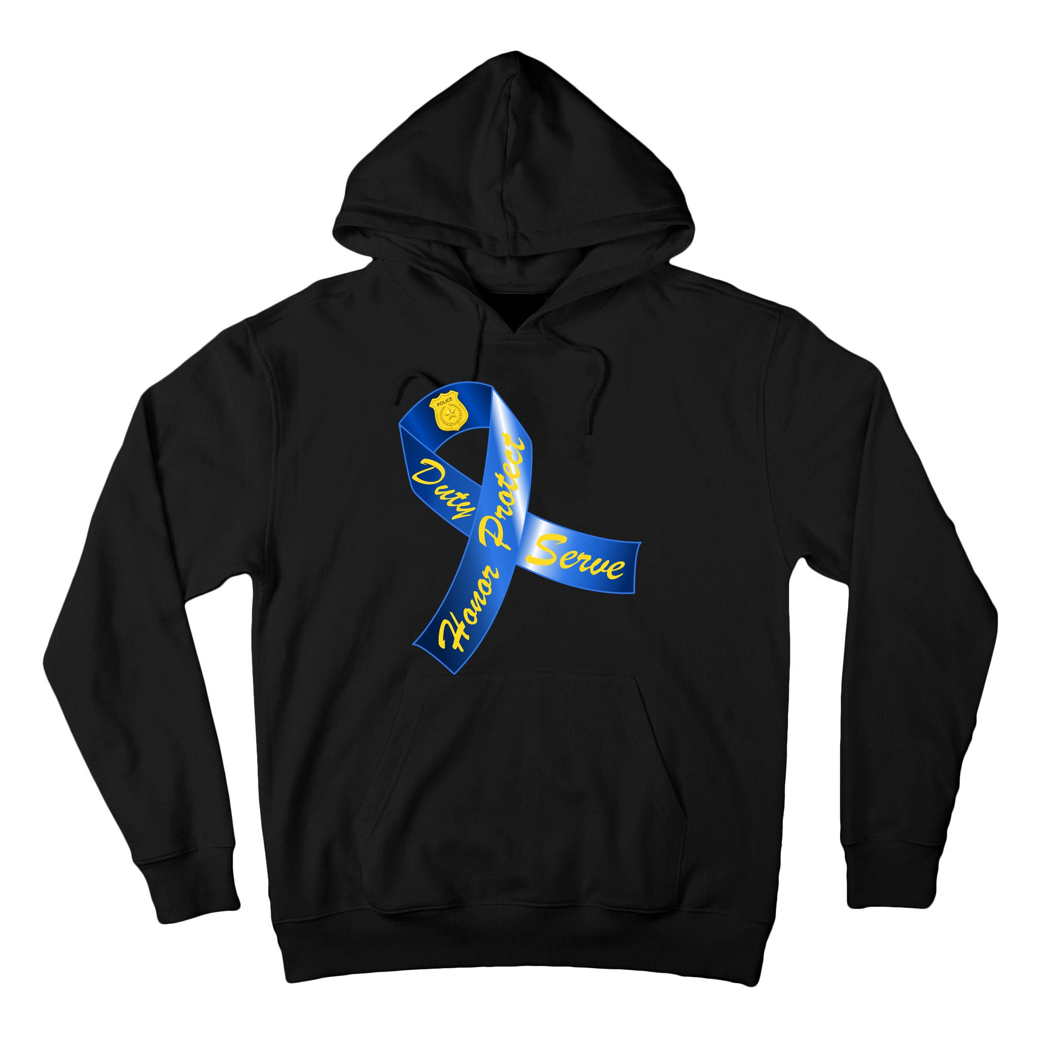 Police Duty Honor Protect Serve Ribbon Tall Hoodie